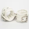L106 - White Leather Cuffs - Wrist, White