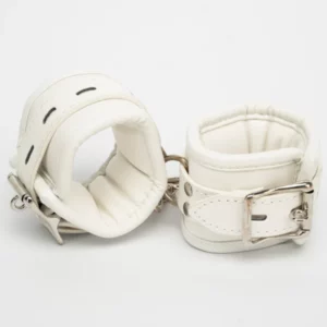 L106 - White Leather Cuffs