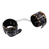 L122 - Leopard Print Leather Cuffs and Collar - Wrist