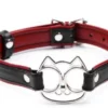 L211 - Leather Cat Outline Collar