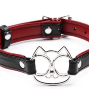 L211 - Leather Cat Outline Collar