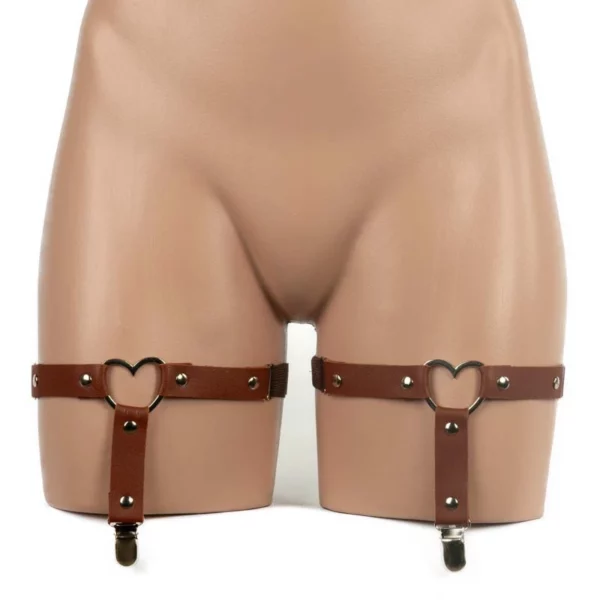 1004 - Faux Leather Heart Garter Pair - Image 10