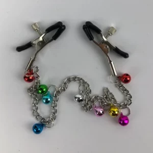 N142 - Nipple Clamps with Chain & Coloured Balls