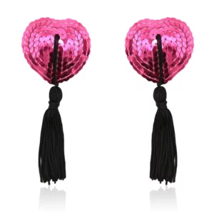N200 - Heart Shaped Nipple Covers with Tassels