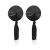 N202 - Circle Tassle Nipple Covers - Black/Black
