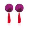 N202 - Circle Tassle Nipple Covers - Pink/Red