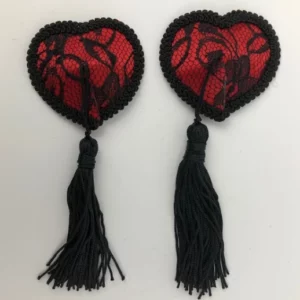 N203 - Heart Edged Tassle Nipple Covers