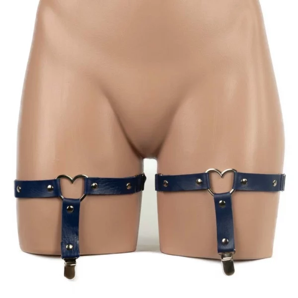 1004 - Faux Leather Heart Garter Pair - Image 9