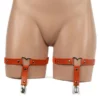 1004 - Faux Leather Heart Garter Pair - Orange