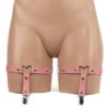 1004 - Faux Leather Heart Garter Pair - Forest Green