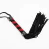 W201 - Leather Whip - Barber Shop Handle - 38cm - Black/Red