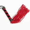 W201 - Leather Whip - Barber Shop Handle - 38cm - Red/Black