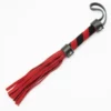 W202 - Leather Whip - Barber Shop Handle - 28cm - Red/Black