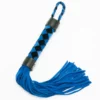 W203 - Checkered Handle Leather Whip - 38cm - Black