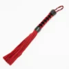 W203 - Checkered Handle Leather Whip - 38cm - Red/Black