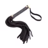 W204 - Small Leather Whips - Gold Trim - 28cm - Black