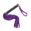 W204 - Small Leather Whips - Gold Trim - 28cm - Black/Purple
