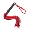 W204 - Small Leather Whips - Gold Trim - 28cm - Black/Red