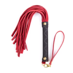 W204 - Small Leather Whips - Gold Trim - 28cm