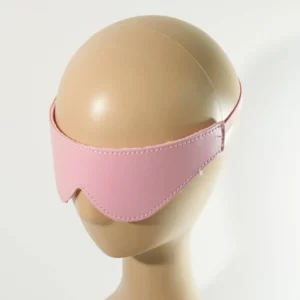 B105 - Faux Leather Fur Shaped Blindfold - Pink