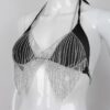 J108 - Diamonte Mesh Fringe Top