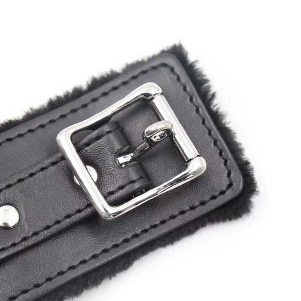 L100 Fluffy Leather Cuffs & Collar - Image 20