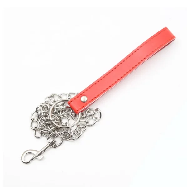 L100 Fluffy Leather Cuffs & Collar - Image 2