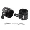 L100 Fluffy Leather Cuffs & Collar - Wrist, Black