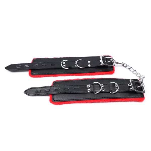 L100 Fluffy Leather Cuffs & Collar - Image 29