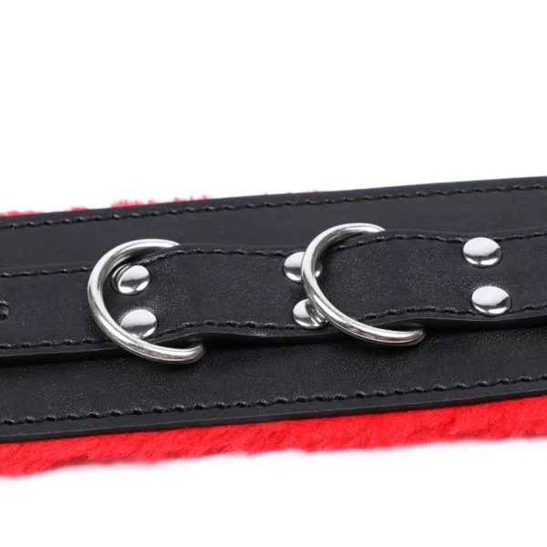L100 Fluffy Leather Cuffs & Collar - Image 30