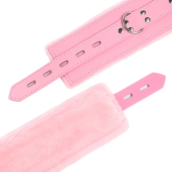 L100 Fluffy Leather Cuffs & Collar - Image 32