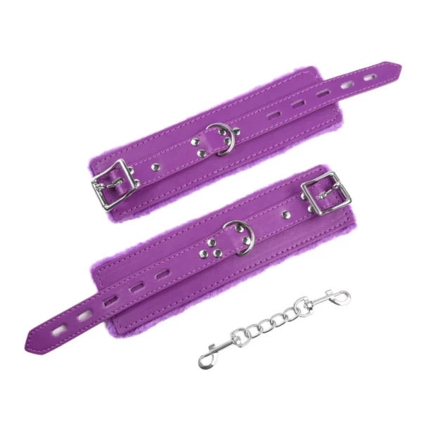 L100 Fluffy Leather Cuffs & Collar - Image 34