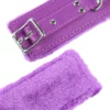 L100 Fluffy Leather Cuffs & Collar - Collar, Purple