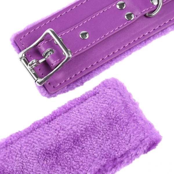 L100 Fluffy Leather Cuffs & Collar - Image 35