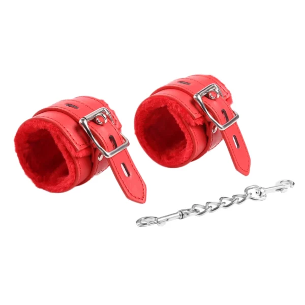 L100 Fluffy Leather Cuffs & Collar - Image 39