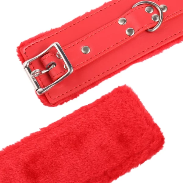 L100 Fluffy Leather Cuffs & Collar - Image 37