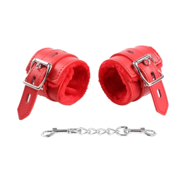 L100 Fluffy Leather Cuffs & Collar - Image 38