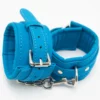 L104 - Soft Blue Padded Leather Cuffs - Wrist, Cobalt