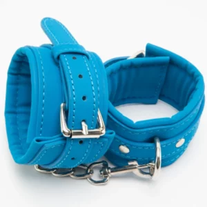L104 - Soft Blue Padded Leather Cuffs