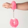 Large Fluffy Cuffs - 50cm Chain, Hot Pink
