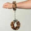 Large Fluffy Cuffs - Standard, Leopard Brown