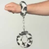 Large Fluffy Cuffs - Standard, Leopard White