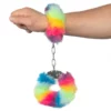 Large Fluffy Cuffs - Rainbow