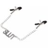 N147 - Nipple Clamps Chained - Slut